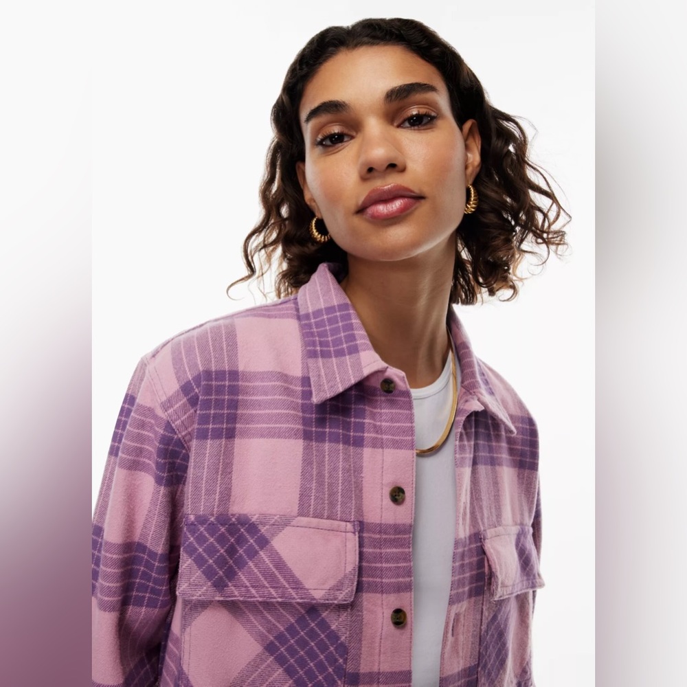 Aritzia tna plaid button up